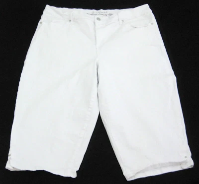 GLORIA VANDERBILT Women's (Size 16) White Denim Shorts Capri Pants Skimmer Jeans - Image 1 of 4