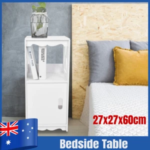 2 Layer Bedside Tables Drawers Side Table Nightstand White Storage Cabinet Wood - Picture 1 of 12