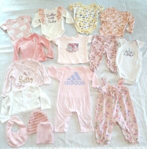 Baby Girls 0-3 Mts 3 Mts Clothing Lot 15Pcs Romper Cardigans Hats Pants Onepiece