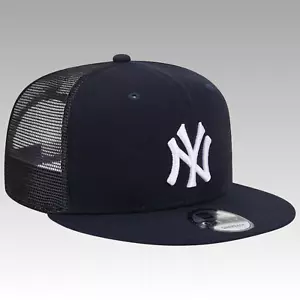New Era Yankees 9FIFTY Snapback Trucker Hat Men's Team Color Navy - Picture 1 of 2