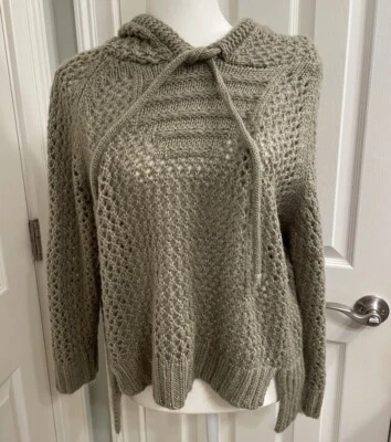 POL cropped chunky sweater women’s M GREEN Hoodie with ties - Image 1 of 4