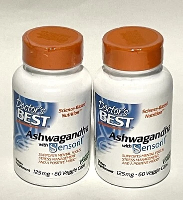 Lote de 2: Doctor's Best Ashwagandha con Sensoril 60 cápsulas vegetales cada una - CADUCIDAD 7/24 Foto 1 de 4