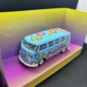 Corgi 1:43 Scale Volkswagen Campervan (Blue) 'Peace, Love and Freedom' - Picture 1 of 4