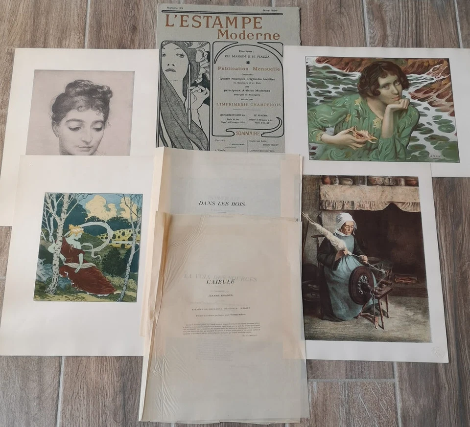 Mucha. L'Estampe Moderne. Portfolio complet 4 estampes.  1899.  Grasset - Monod - Photo 1/1