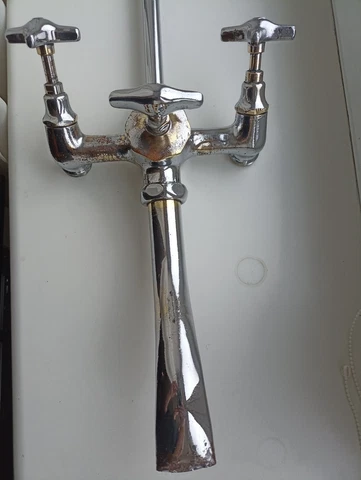 Antique 1920 Swedish filler shower chrome brass tub faucet mixer MORA Cover