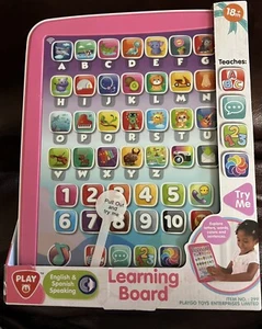 Learning Board Tablet English Spanish Speaking Child Toy Letters Words Numbers - Picture 1 of 2