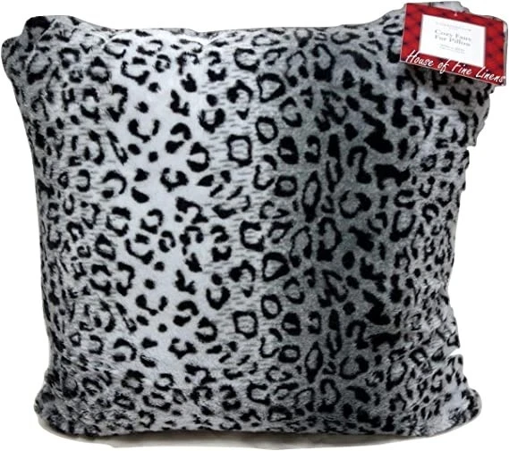 Nueva almohada decorativa cuadrada Charter Club de piel sintética con estampado de animales de 20", gris/negro Foto 1 de 1