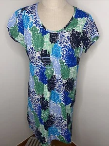 Abito donna Boden nuovo taglia 16 blu verde floreale midi cappuccio manica aderente svasato - Foto 1 di 8