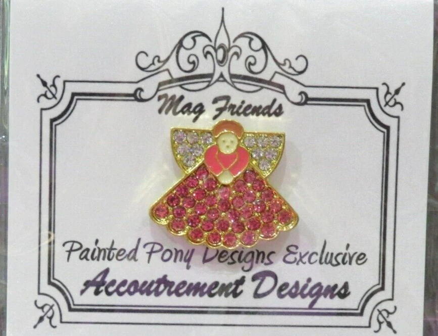 Painted Pony Angel Pink Mag Friends Accoutrement Handpainted Needlepoint Canvas - Image 1 of 1