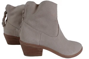 Joie Women's Suede Ankle Boots Size 37 Off White Back Zip 7 US Casual Booties - Picture 1 of 15