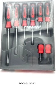 SNAP ON TOOLS SGDX80B R Red Screwdriver Set 8Pc Combo Soft Instinct Handle NEW - Picture 1 of 6