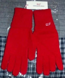 Vineyard Vines Damen Logo Strick Texting Handschuhe Merinowolle CALYPSO ROT Neu mit Etikett! - Bild 1 von 4