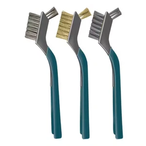 Mini Wire Brush Set with Assorted Bristles in Nylon, Brass, and Stainless Steel - Picture 1 of 12