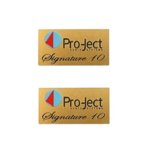 ProJect Turntable Logo Badge For Dust Cover Metal 45mm(1.77")X23mm(0.91") - Picture 1 of 12
