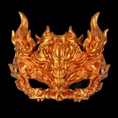 Chinese Ancient Style Kirin Half Face Mask Hanfu Cosplay Props Resin Eye Masks - Image 1 of 4