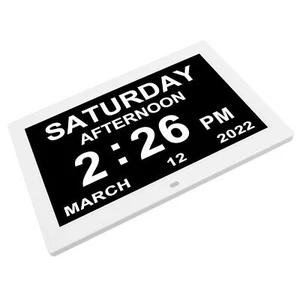 Digital Calendar Clock 12in Day Date Clock With 3 Medication Reminder 12 Custom - Picture 1 of 23