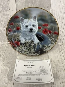 Westie Collectors Plate - 'Tyred Out' West Highland Terriers Collection - Picture 1 of 6