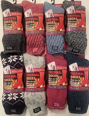 Polar Extreme Wonderful INSULATED Thermal Ladies Women's Socks Shoe Size 5-9 - Image 1 of 4