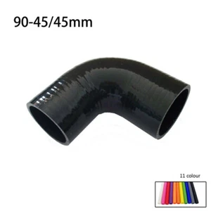 For ID: 1.75" to 1.75" 45/45mm 90 Degree Elbow Intercooler Silicone Hose Black  - Imagen 1 de 5
