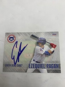 Ezequiel Pagan Signed Card 2023 South Bend Cubs IP Auto