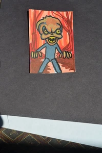 ACEO Original Horror Evil ORange Halloween kein Print Mischtechnik - Bild 1 von 3