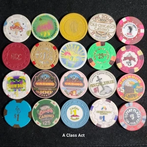 20, Different Vintage Casino Chips Lot. See Photos. Our  B2309 - Picture 1 of 13
