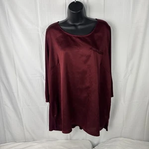 Top Pullover Lane Bryant Borgoña Manga Larga Talla 22/24 con Bolsillo - Imagen 1 de 5