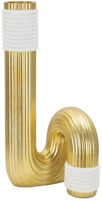 Mauro Ferretti Vase Bann Groß 15,3x13x30,5 cm gold weiß - Bild 1 von 4