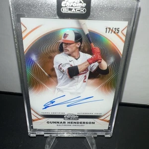 2025 Topps Chrome Black Gunnar Henderson Orange Ivory Auto Orioles /25 Autograph - Picture 1 of 3
