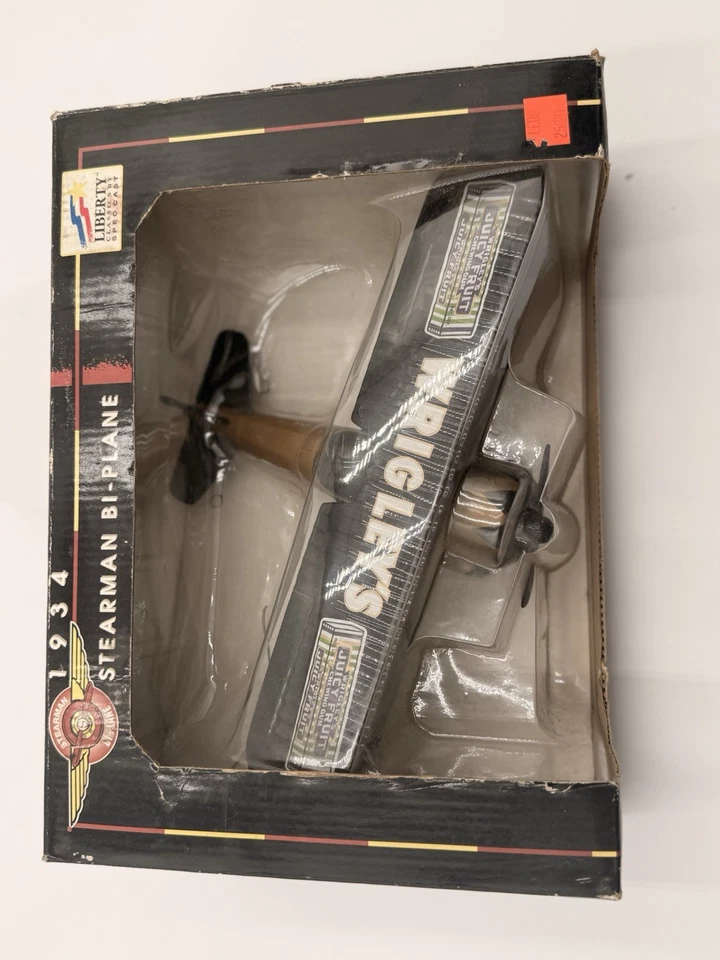 NEW IN BOX 1934 STEARMAN BI PLANE DIE CAST METAL BANK BY LIBERTY CLASSICS - Image 1 of 4