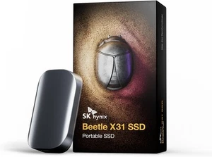 SK hynix Beetle X31 2TB Portable SSD with DRAM, up to 1050MB/s, USB Dark Grey - Afbeelding 1 van 7