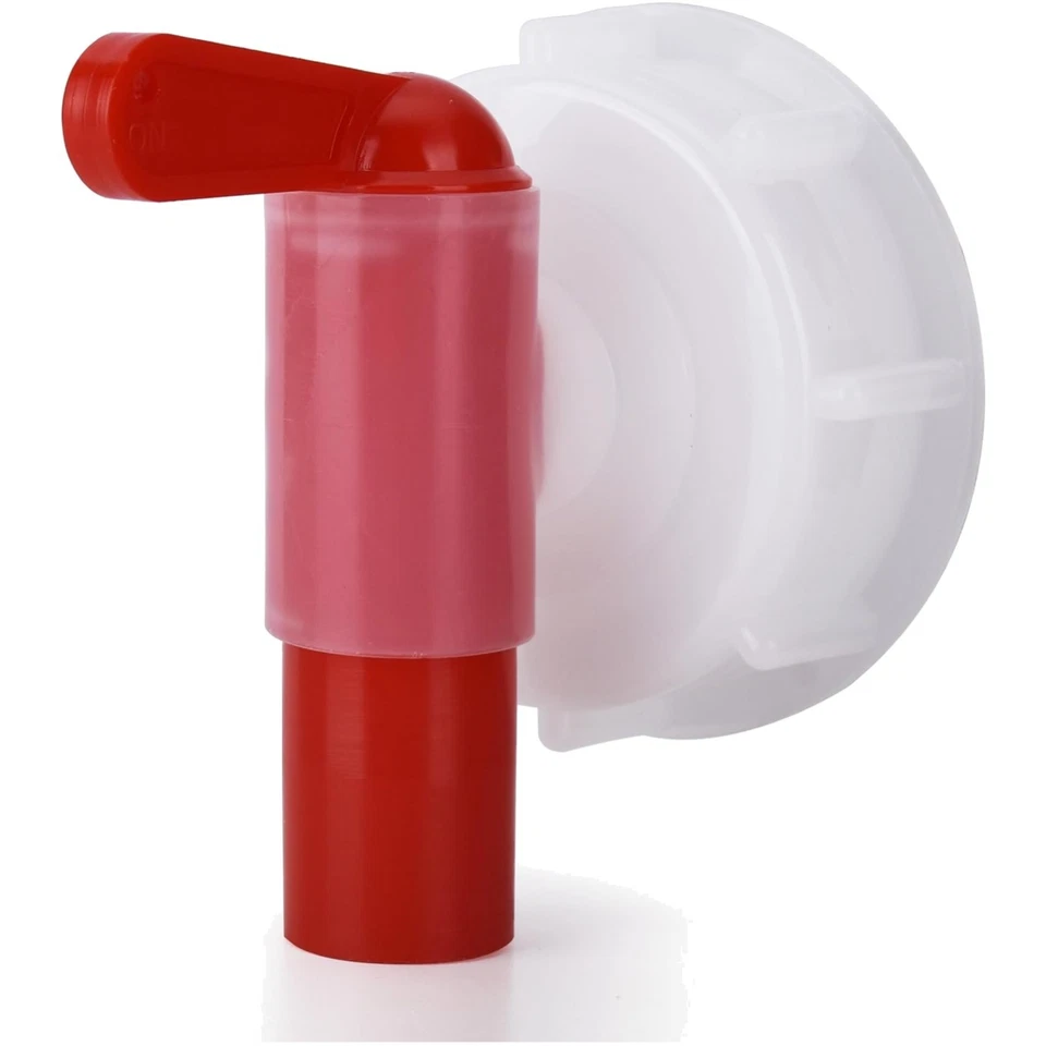 Auslaufhahn Kanister Zapfhahn Flüssigkeiten 15-60 Liter Weiß Rot - Bild 1 von 1