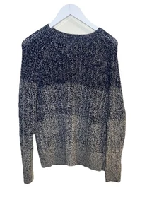 Lucky Brand Women’s Blue And Gray Ombre Knit Pullover Crew Neck Sweater Size Med - Picture 1 of 6