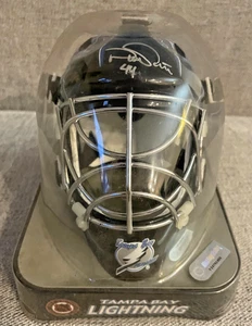 Tampa Bay Lightning Franklin Goalie Mask NHL Street Extreme Mini Helmet Signed - Picture 1 of 8