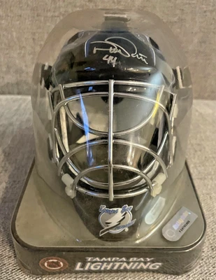 Tampa Bay Lightning Franklin Goalie Mask NHL Street Extreme Mini Helmet Signed - Image 1 of 4