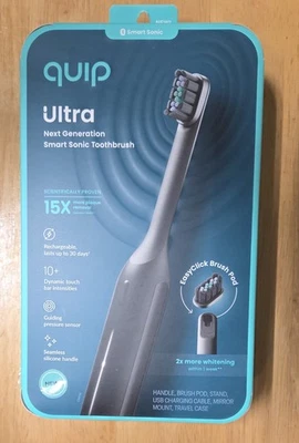 Quip Ultra следующего поколения Smart Sonic зубная щетка затмение/черный новый - Изображение 1 из 2