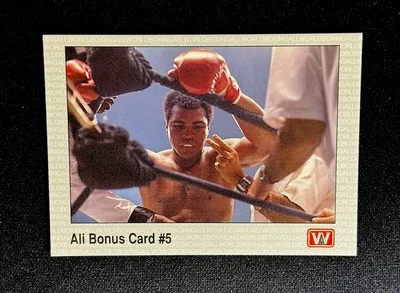 1991 All World AW Sports Muhammad Ali #36 cartão bônus de boxe 5 pátio - Imagem 1 de 2