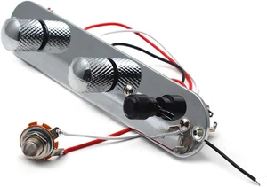 SAPHUE Guitar Control Plate Loaded Chrome/Nickel with 3 Way Switch 500K Tone and - Picture 1 of 12