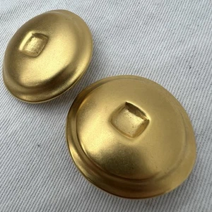SIGNIERTE ROBERT LEE MORRIS GOLDFARBENE 1,5" KREIS KUPPEL MODERNIST CLIP-ON-OHRRINGE - Bild 1 von 6