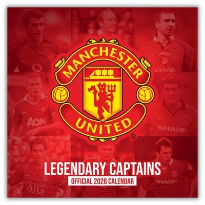 DANILO PROMOTIONS LTD 2026 Manchester United FC Legends Square Calendar – Official Product – MUFC