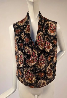 CIVIL WAR MID 19TH C 1850’S MEN’S FLORAL VELVET WAISTCOAT VEST  - Image 1 of 4