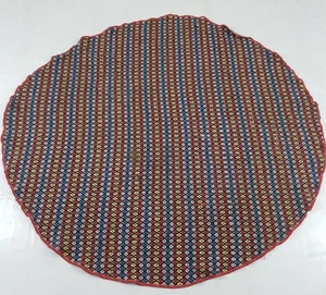 Vintage Traditional Handwoven Geometric Round Wool Rug Tapestry 149x139cms - Picture 1 of 12