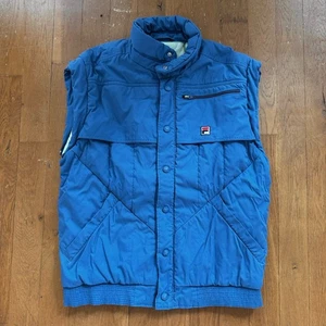 Vintage 90s Fila Made In Italy Blue Ski Gilet Vest Jacket Size 48 - Picture 1 of 6