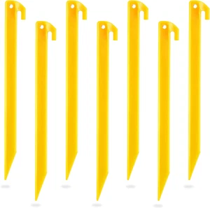 24 Pieces Plastic Tent Stakes Heavy Duty Beach Tent Pegs Canopy Stakes Spike Hoo - Picture 1 of 6
