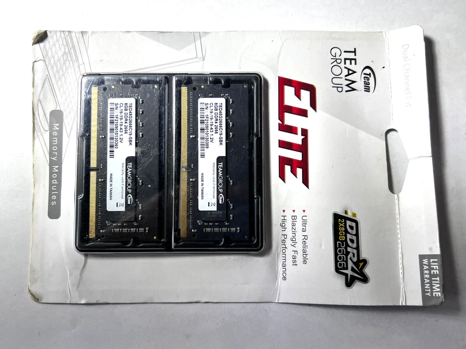 Team Elite 16GB [2 x 8GB] DDR4 SDRAM Memory Kit ted416g3200c22dc-s01  NEW IN BOX - Image 1 of 1