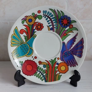 Villeroy and Boch Acapulco Large Saucer 18.5cm Blue Backstamp Birds Flowers #4 - Picture 1 of 17