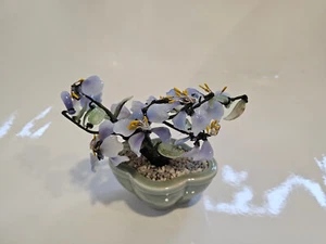 Alter chinesischer Halbedelstein Baum Höhe ca 18 cm, Lila, Japan Bonsai - Bild 1 von 10