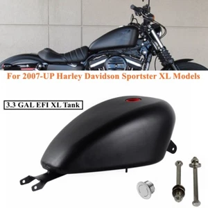 Black Motorcycle 3.3 Gallon EFI Gas Fuel Tank For Harley Sportster XL 2007-2020 - Picture 1 of 7