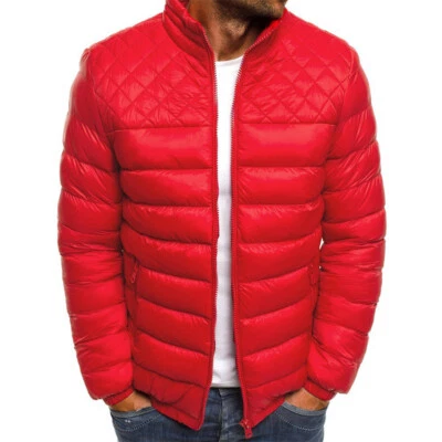 Men Hoodie Jacket Puffer Bubble Down Outwear Quilted Zip Padded Coat Winter Warm - Image 1 of 4