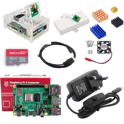 Raspberry Pi 4 2/4/8GB Starter Kit, 5MP Camera, Case, Power Supply, 32GB SD Card - Image 1 of 4